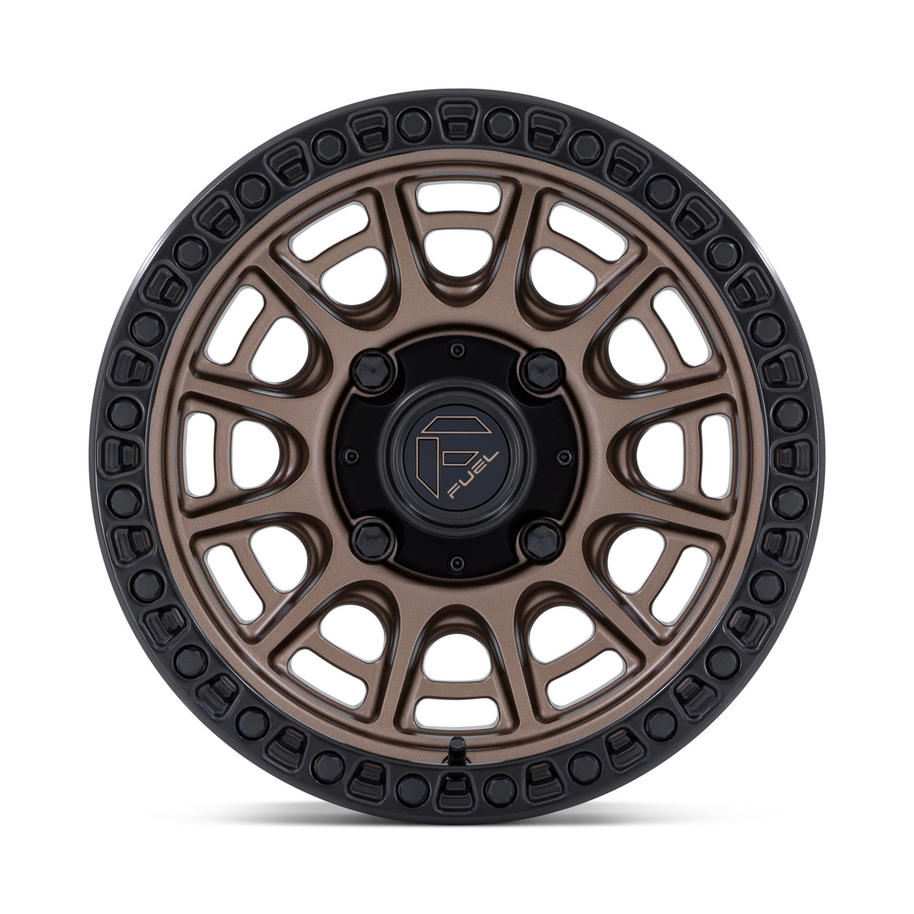 Set 4 15" Fuel UTV FV832 Cycle UTV Bronze W Matte Black Lip 15x7 5x4.5 10mm Rims Offroad Wheels
