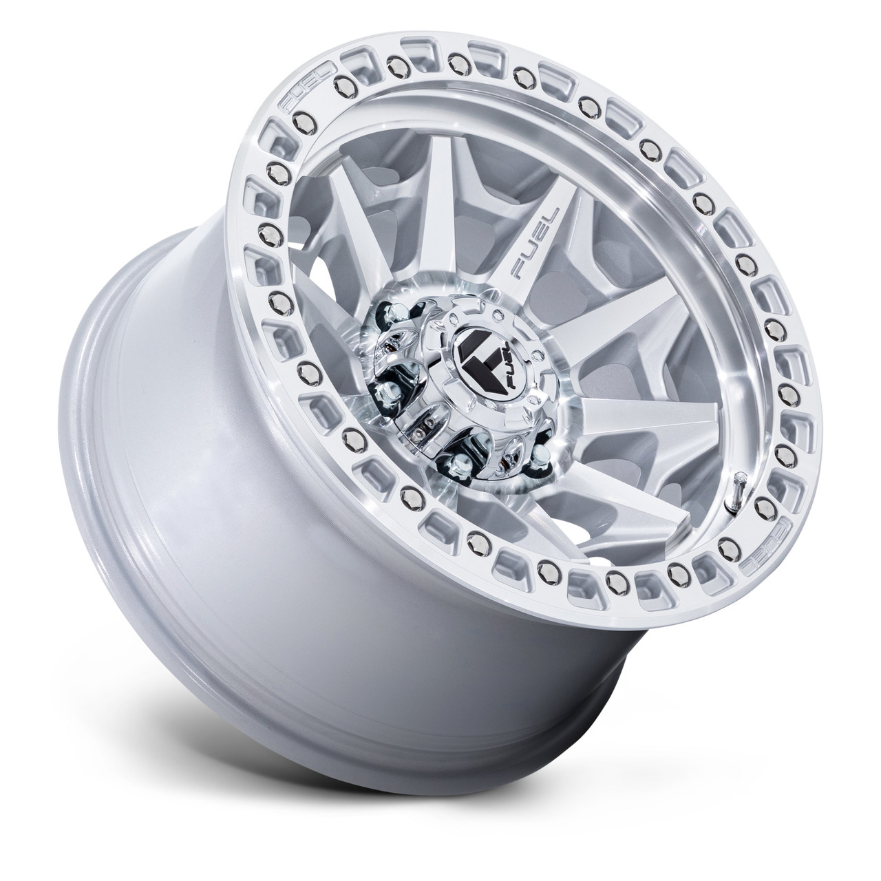 Set 4 17" Fuel D883 Covert 17x8.5 6x5.5 0mm Silver Machined Face Truck SUV Rims Offroad Wheels