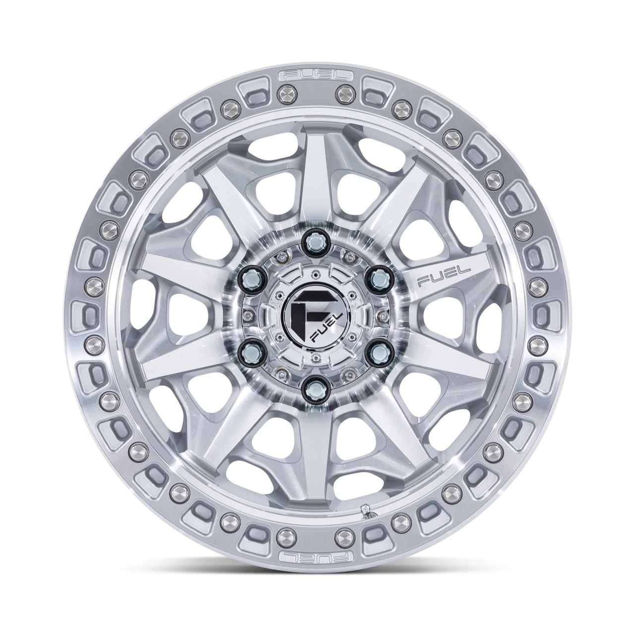 Set 4 17" Fuel D883 Covert 17x8.5 6x5.5 0mm Silver Machined Face Truck SUV Rims Offroad Wheels