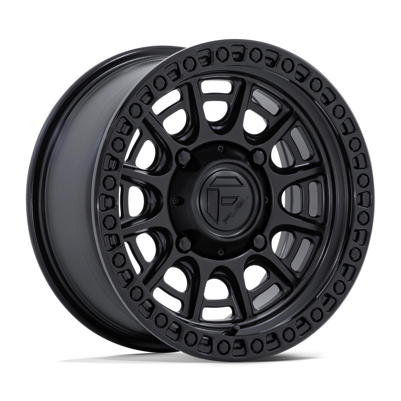 Set 4 15" Fuel UTV FV832 Cycle UTV Matte Black Gloss Black Lip 15x7 4x156 10mm Rims