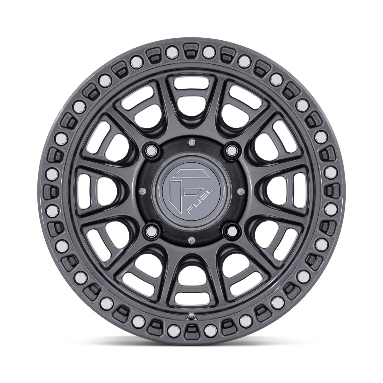 Set 4 15" Fuel UTV FV832 Cycle UTV Gloss Gunmetal 15x7 Wheels 4x156 38mm Rims