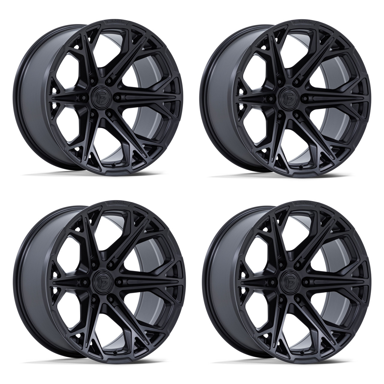 Set 4 20" Fuel FC886 Hammerhead Blackout 20x9 Wheels 6x135 1mm Offroad Rims