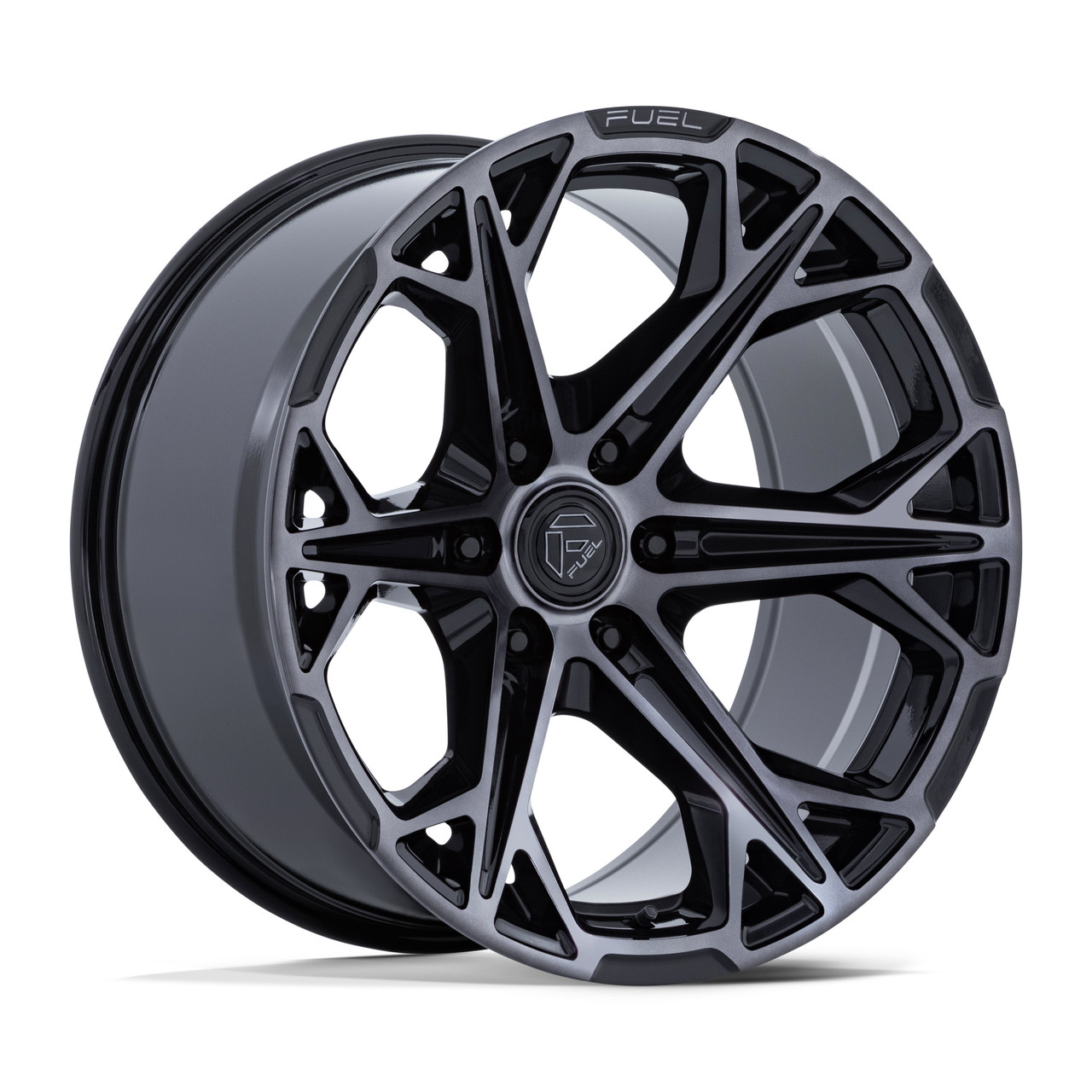 Set 4 22" Fuel FC886 Hammerhead Gloss Black Dark Tinted Clear 22x10 6x135 -18mm Offroad Truck SUV Wheels