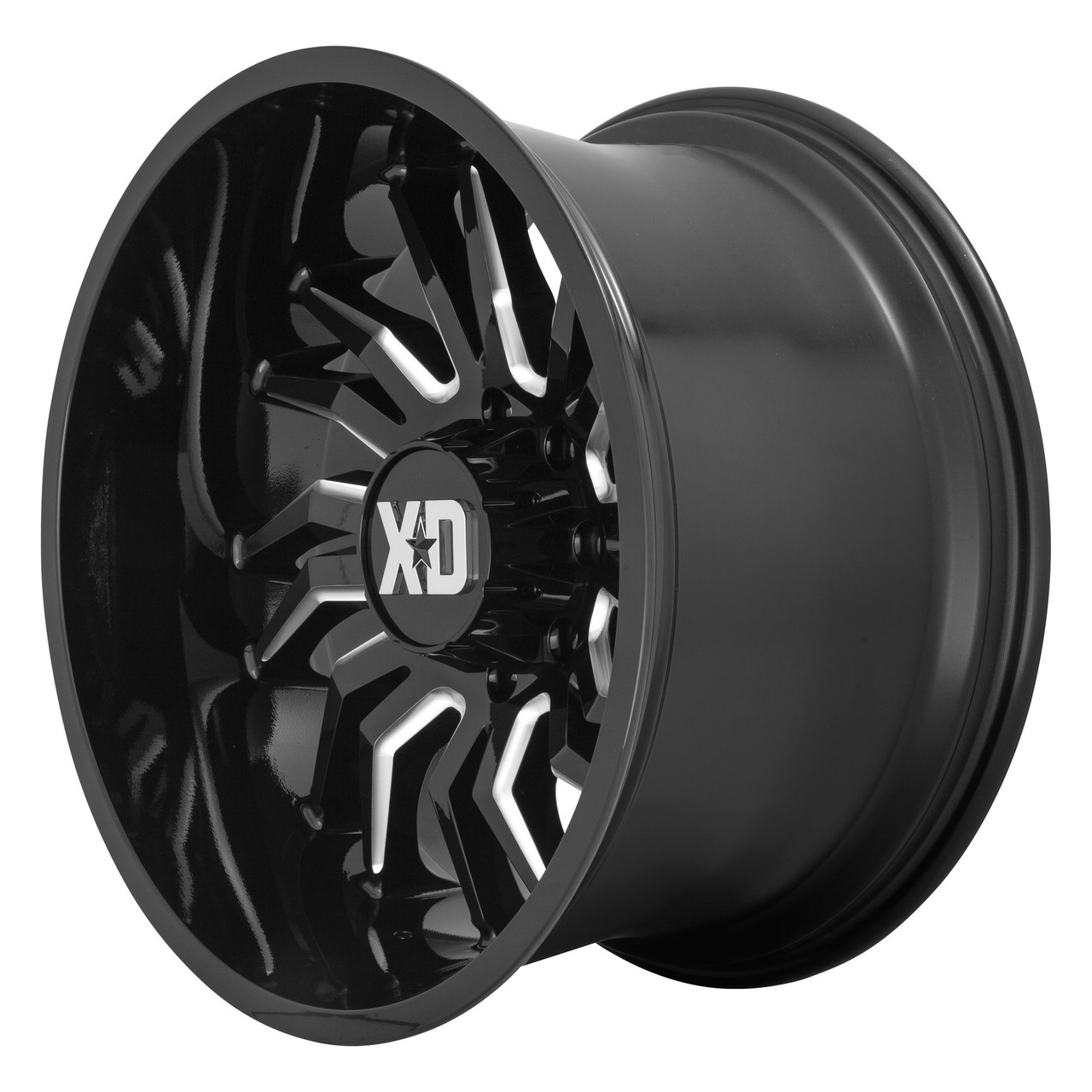 XD XD858 Tension 22x10 5x5.5 Gloss Black Milled Wheel 22" -18mm Rim
