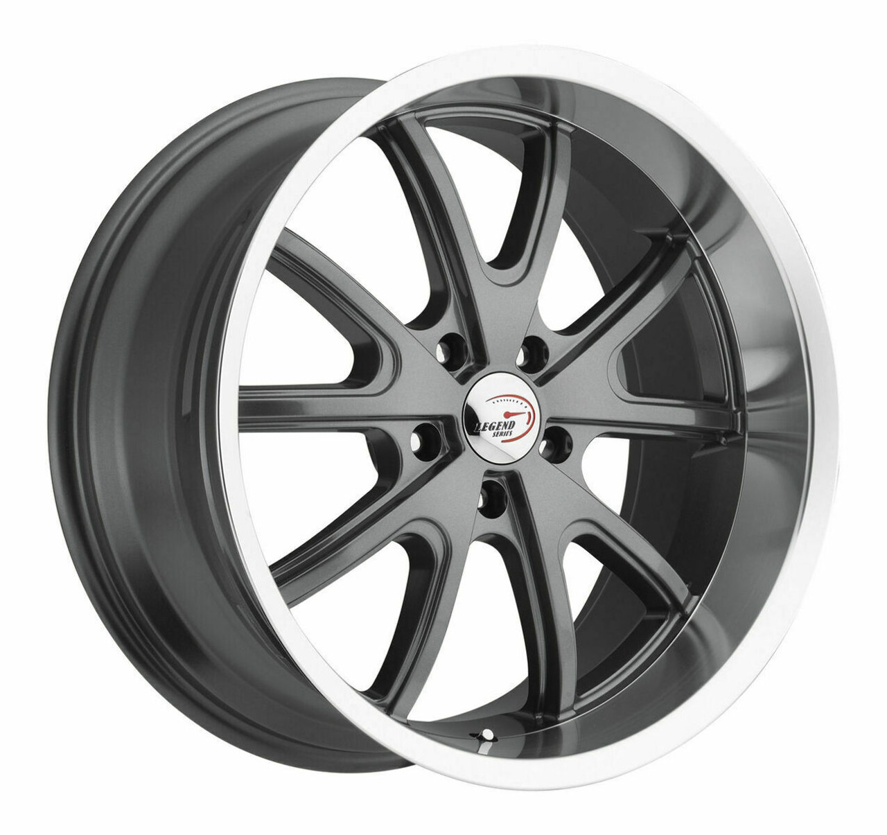 Set 4 15" Vision Muscle 143 Torque Gunmetal Machined Lip 15x8 5x4.75 Rims -19mm