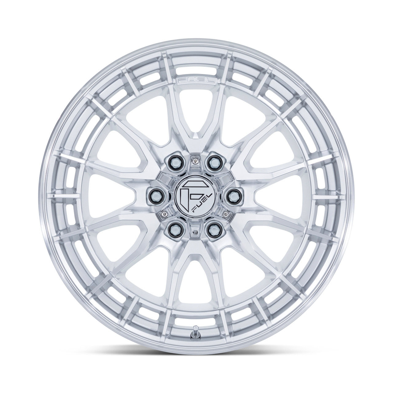 Set 4 20" Fuel FC888 Revolt Hyper Silver Machined Face 20x9 6x5.5 20mm Wheels