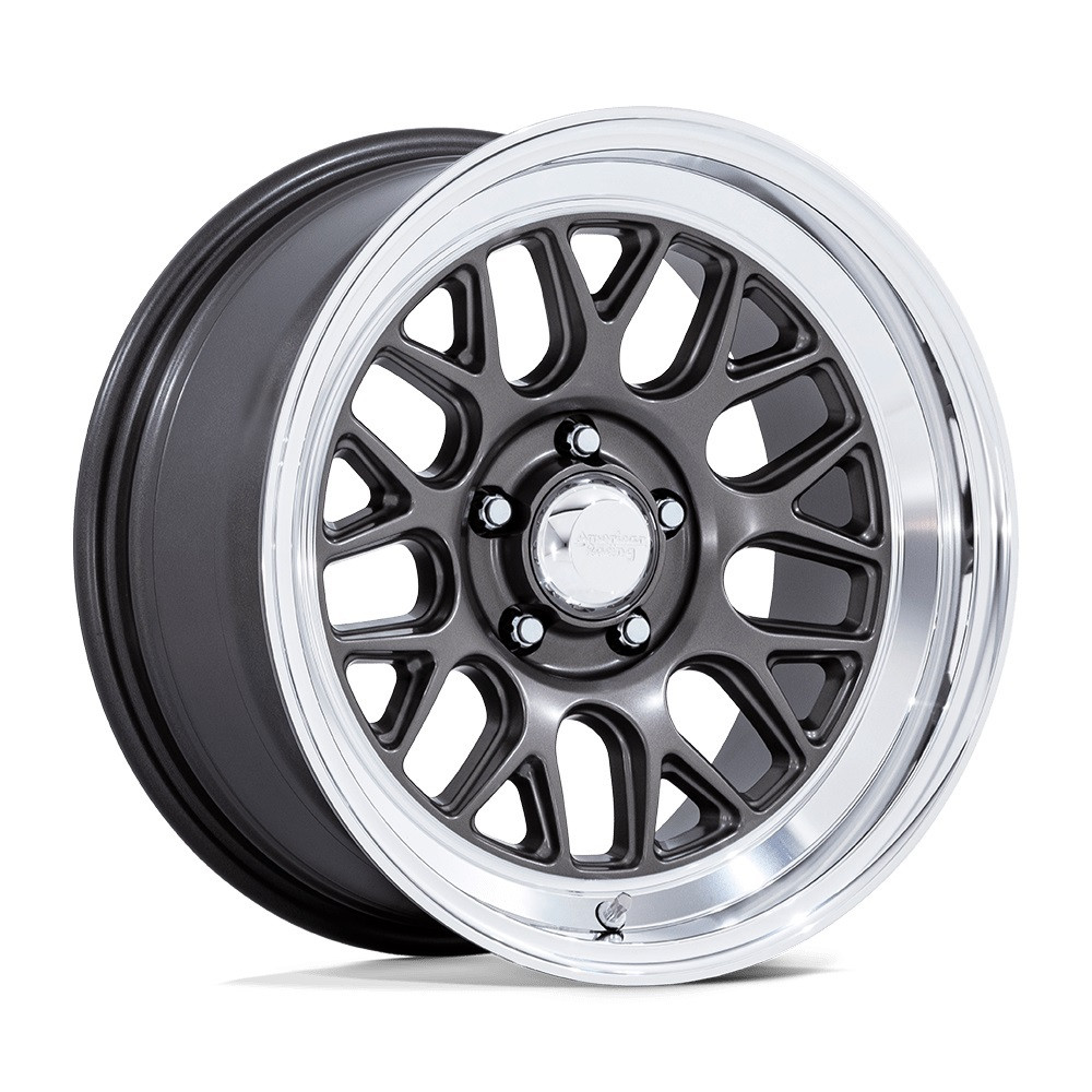 17" American Racing Vintage VN516 G-Force 17x8 5x4.5 0mm  Anthracite W/ Diamond Cut Lip