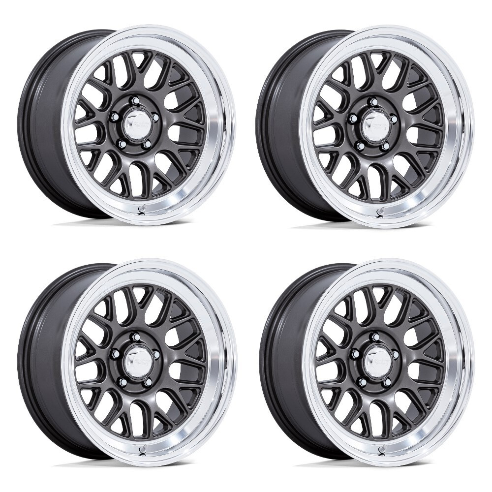 Set 4 17" American Racing VN516 G-Force 17x8 5x4.5  0mmAnthracite Diamond Cut Lip