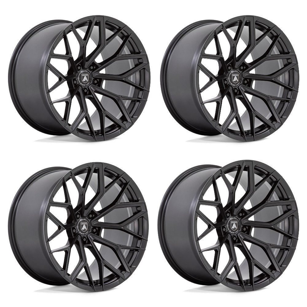 Set 4 20" Asanti Black AB039 Mogul 5 Satin Black 20x9 Wheels 5x112 45mm Rims