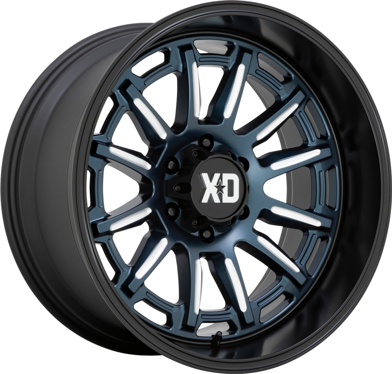 XD XD865 Phoenix 20x9 5x5.0 Metallic Blue Milled Black Lip Wheel 20" 18mm