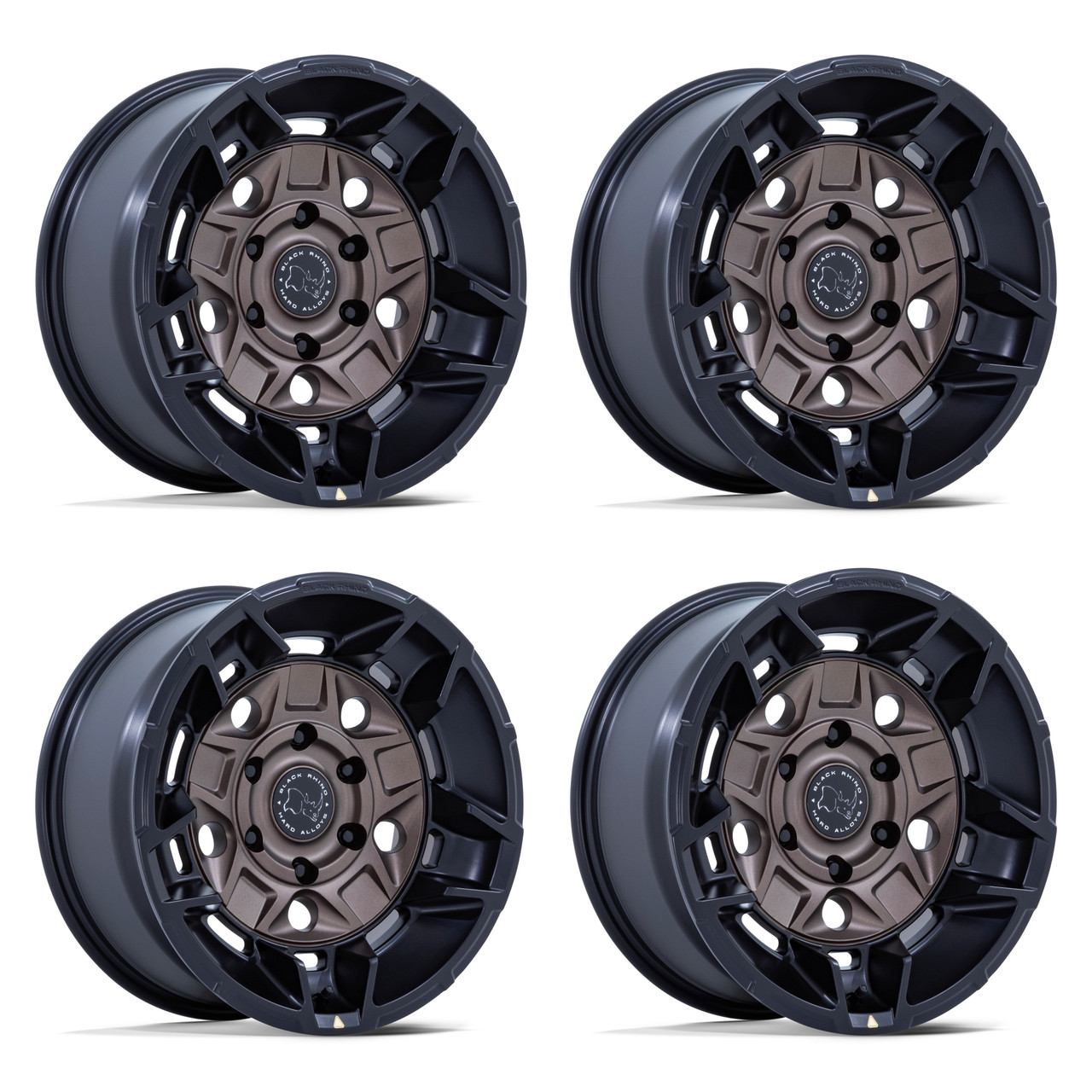 Set 4 17" Black Rhino BR028 Guard Burnt Bronze Blk-Lip 17x8.5 6x5.5 25mm Wheels