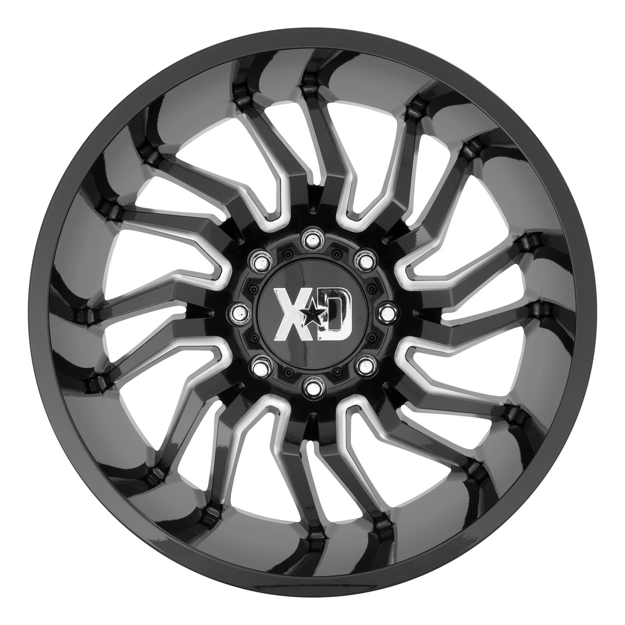 XD XD858 Tension 20x10 8x6.5 Gloss Black Milled Wheel 20" -18mm Rim