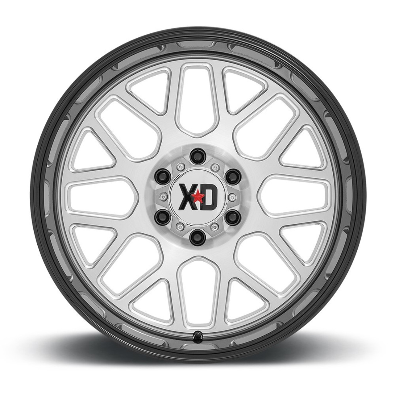 XD XD849 Grenade 2 22x12 6x5.5 Brushed Milled Gloss Black Lip Wheel 22" -44mm