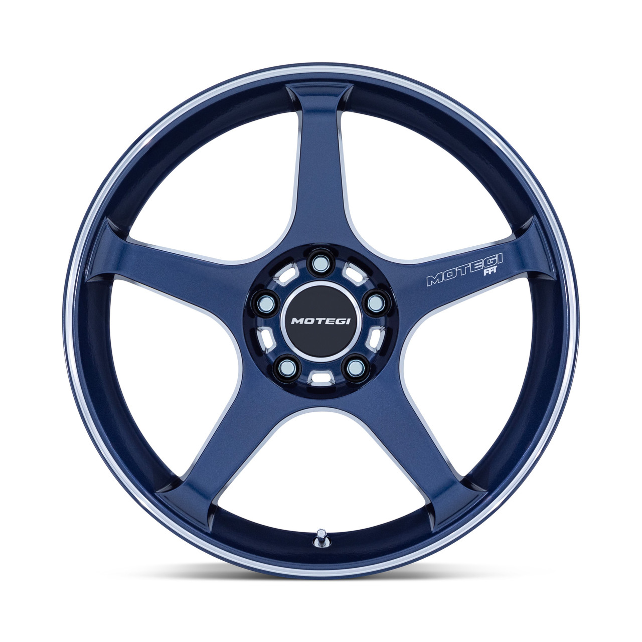 Set 4 18" Motegi MR159 Battle V Obsidian Blue Mach Lip Stripe 18x9.5 5x120 0mm Rims
