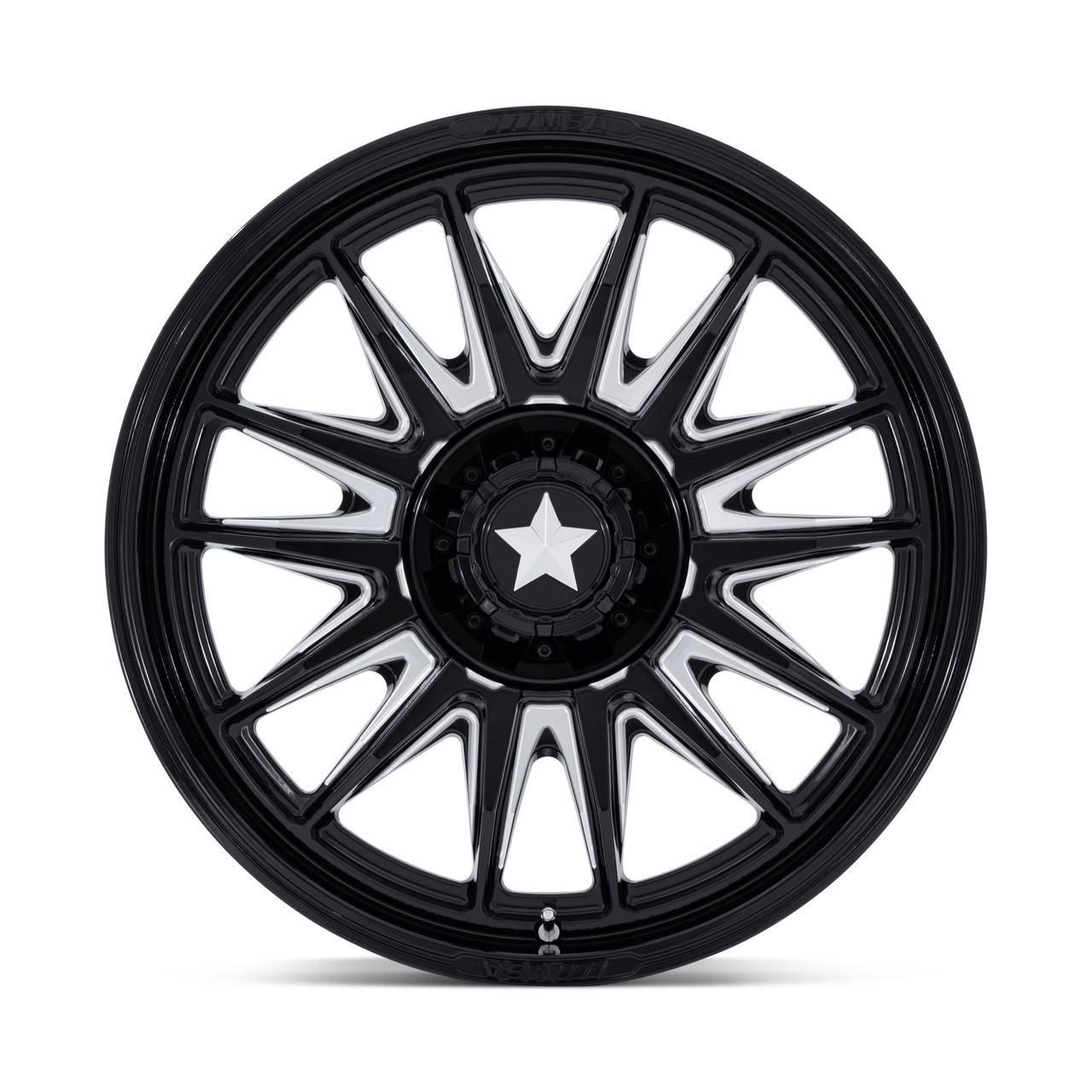 Set 4 20" MSA Offroad Wheelss M55 Commander UTV Gloss Black Milled 20x7 4x110 0mm