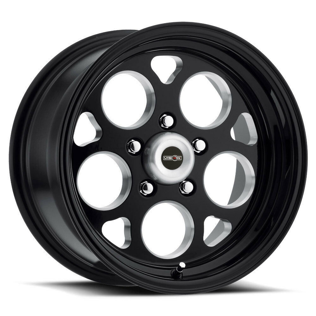 Set 4 15" Vision American Muscle 561 Sport Mag Gloss Black 15x7 5x4.75 Rims 0mm