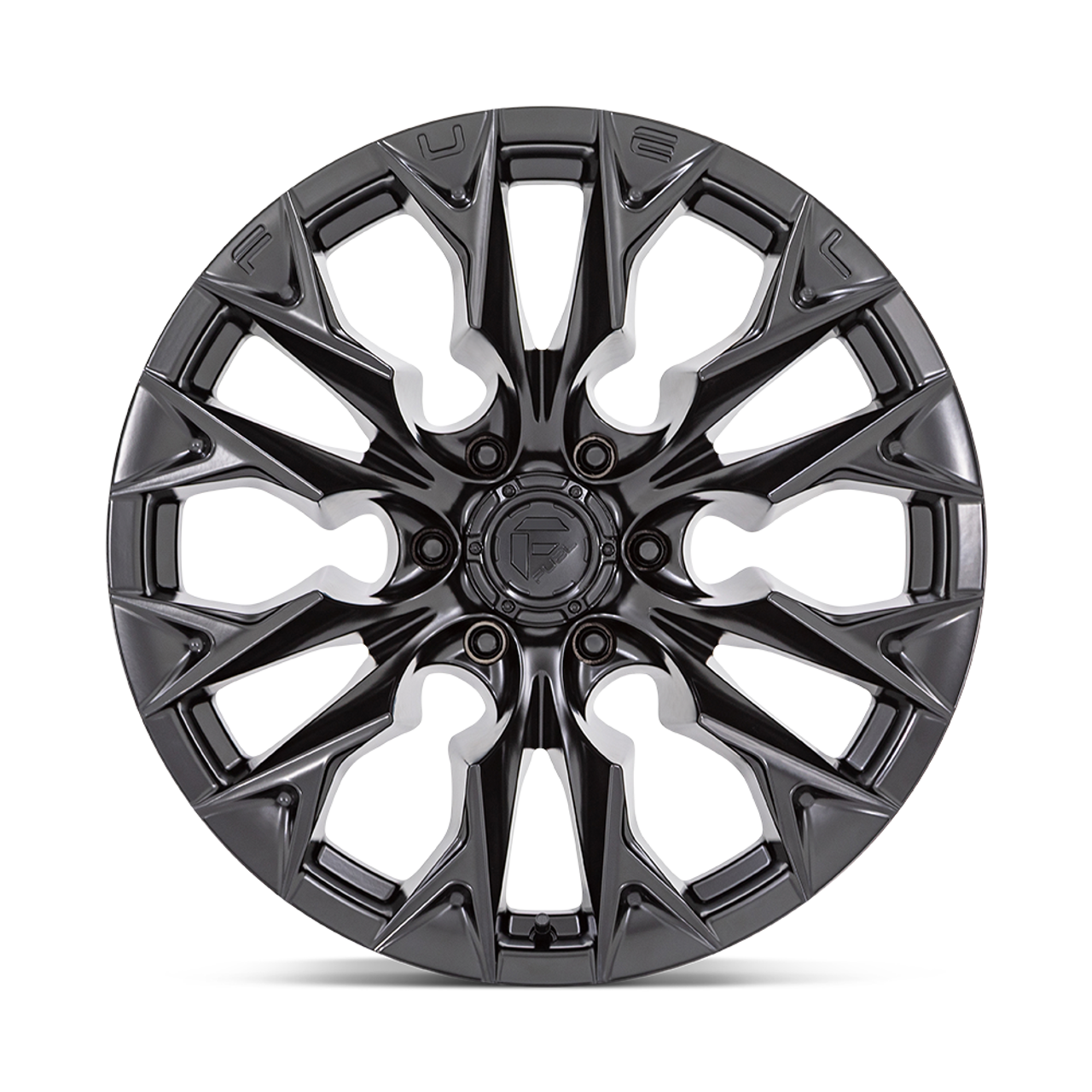 Set 4 22" Fuel D804 Flame 22x10 6x135 -18mm Blackout Wheels Lifted Truck Rims