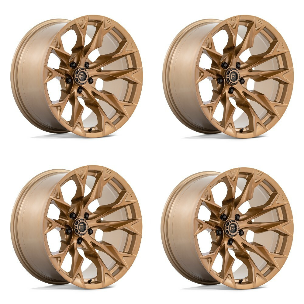 Set 4 22" Fuel D805 Flame 22x12 5x5 -44mm Wheels Platinum Bronze Wheels Rims
