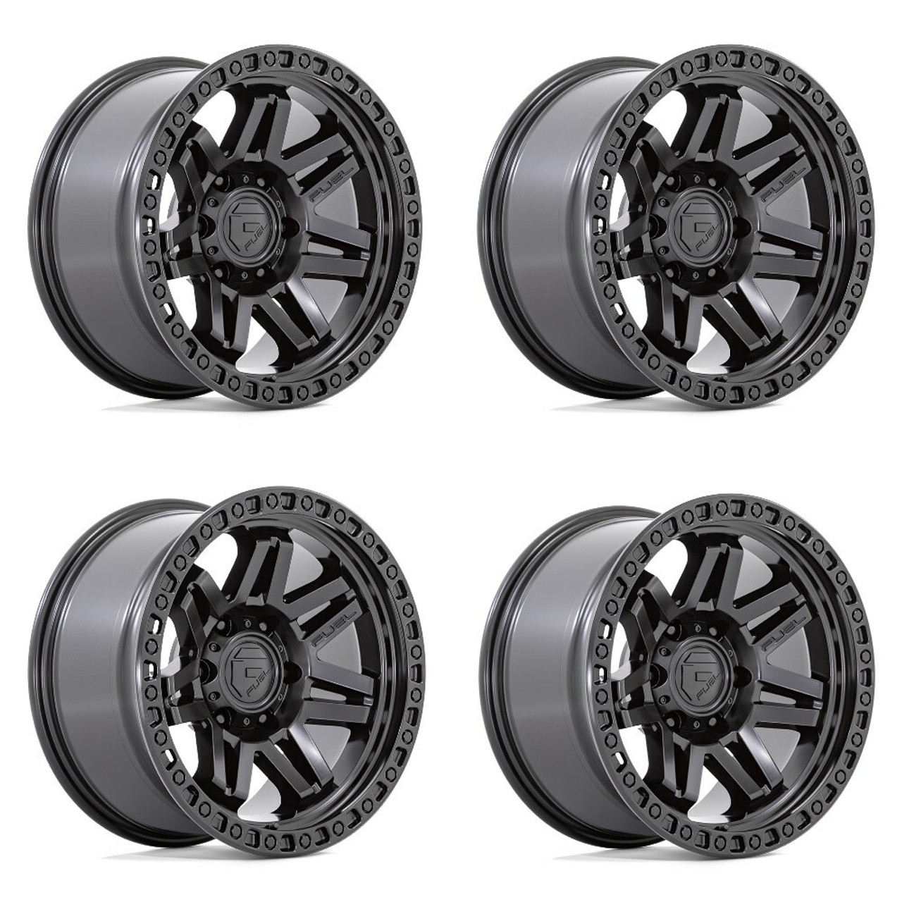 Set 4 Fuel D810 Syndicate 17x9 5x5 Blackout Wheels 17" -12mm Rims