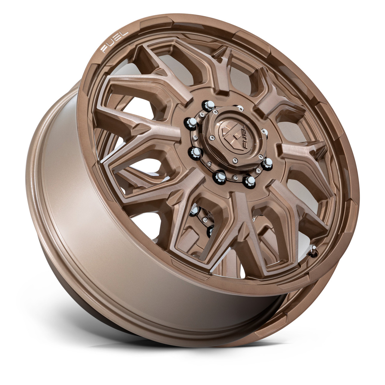 20" Fuel D876 Flux Dually Platinum Bronze 20x8.25 Wheel 8x210 104mm Front Rim