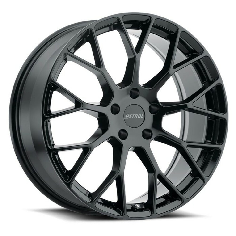 Set 4 15" Petrol P2B 15x7 4x100 40mm Gloss Black Wheels Sedan Car Coupe Rims