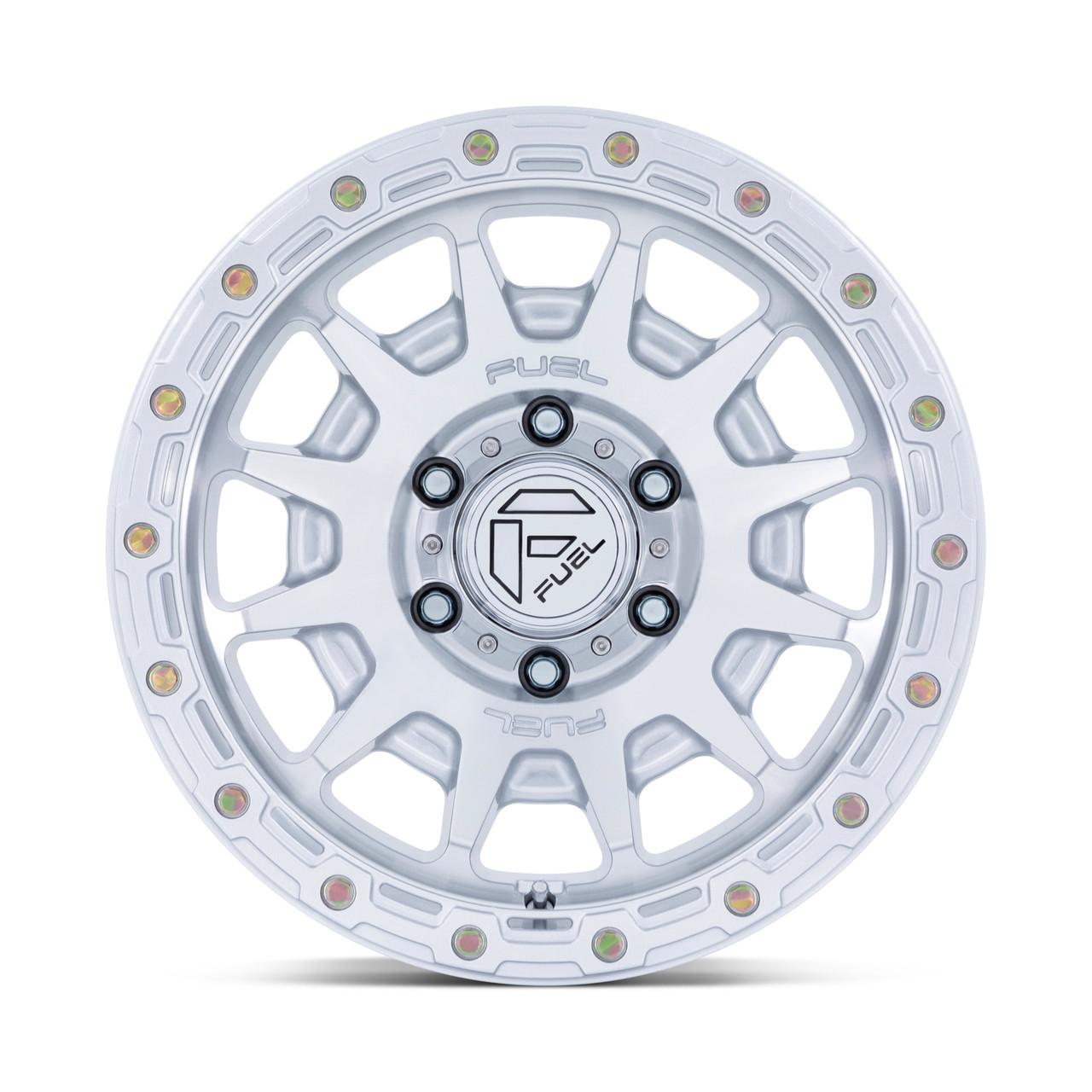 17" Fuel FC884 Fortress Gloss Silver Machined Face 17x8.5 Wheel 5x5 25mm 1PC Rim