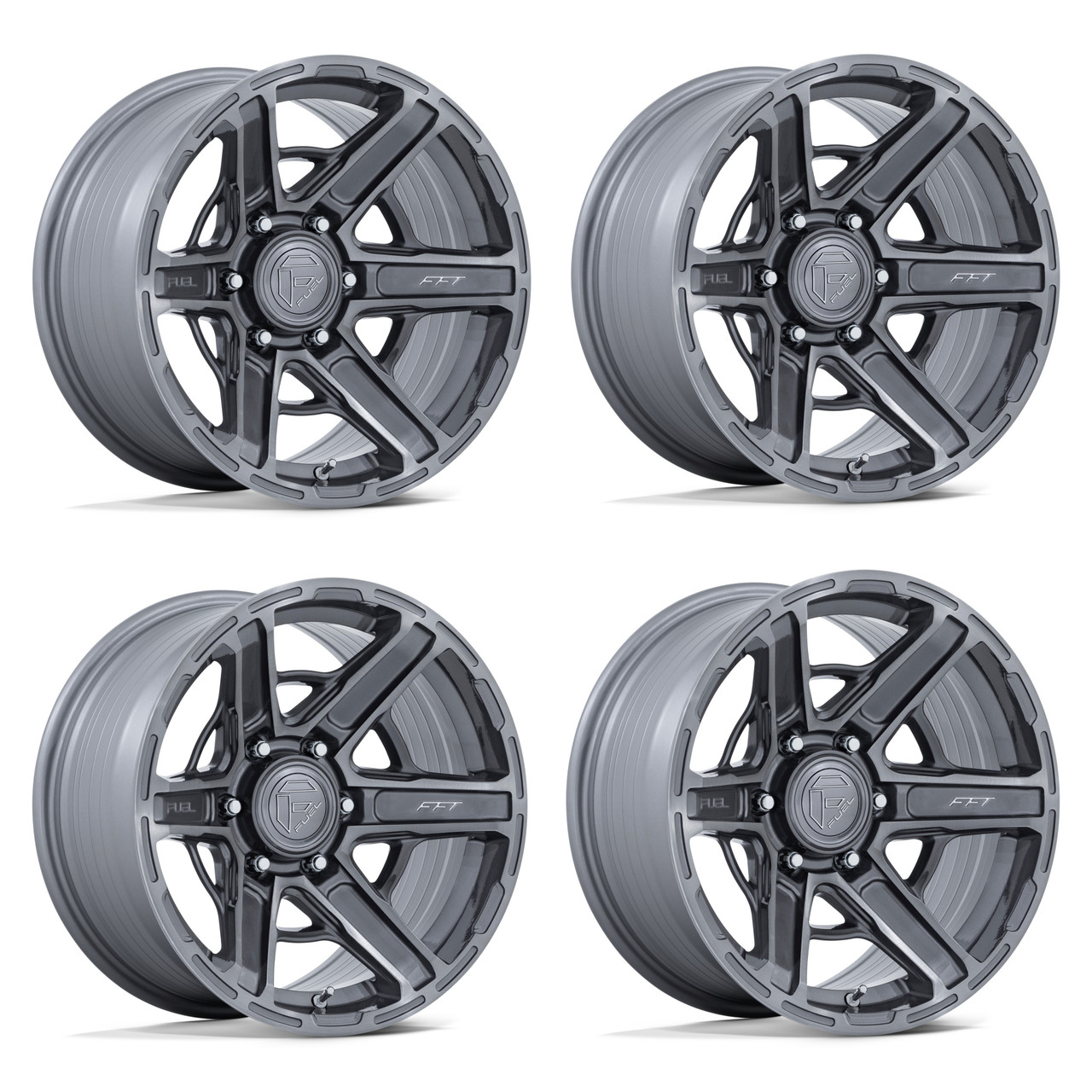 Set 4 20" Fuel FC892 Gambit Platinum 20x9 Wheels 6x5.5 1mm Offroad Truck Rims