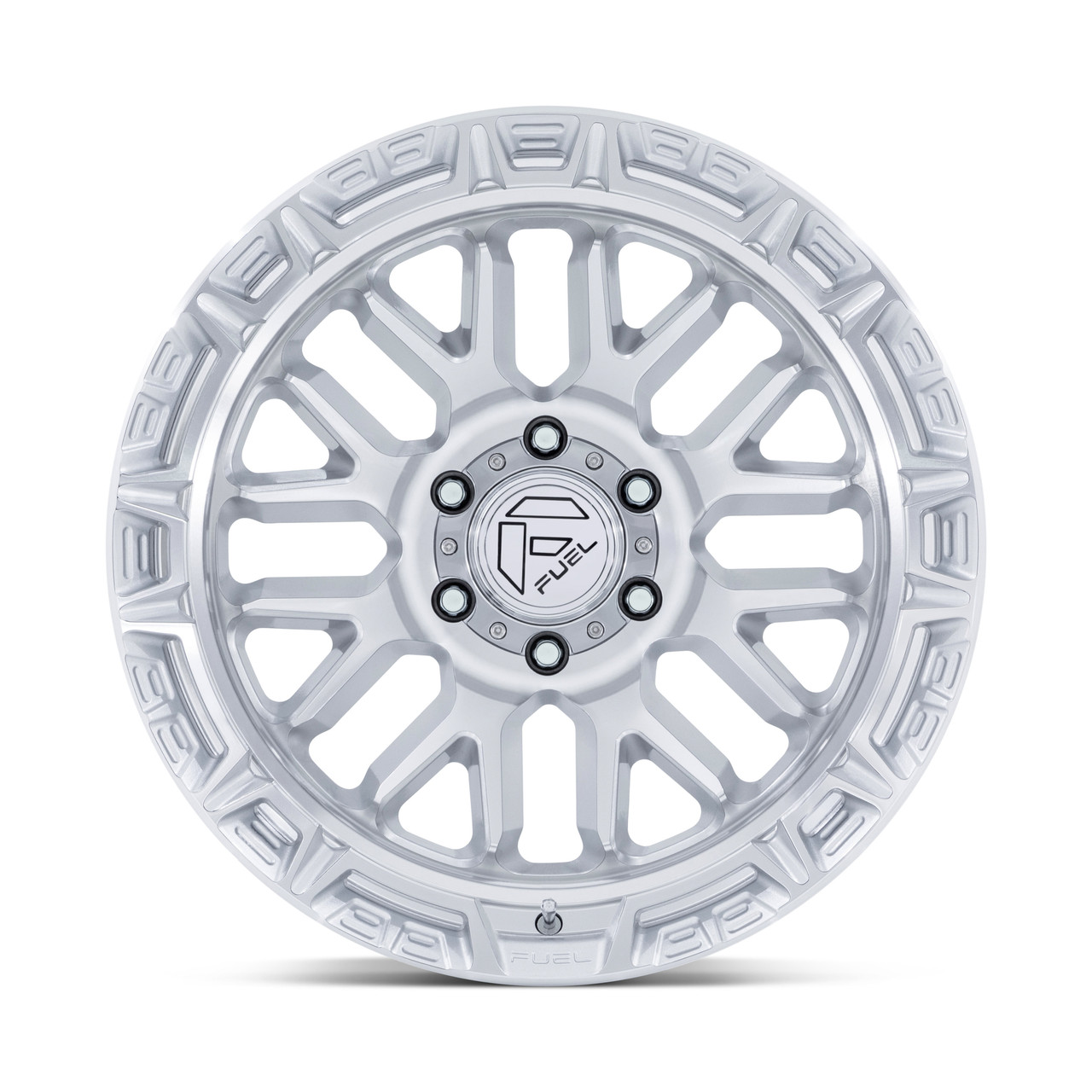 20" Fuel FC890 Rail Gloss Silver Machined Face 20x10 Wheel 6x5.5 -18mm Truck Rim