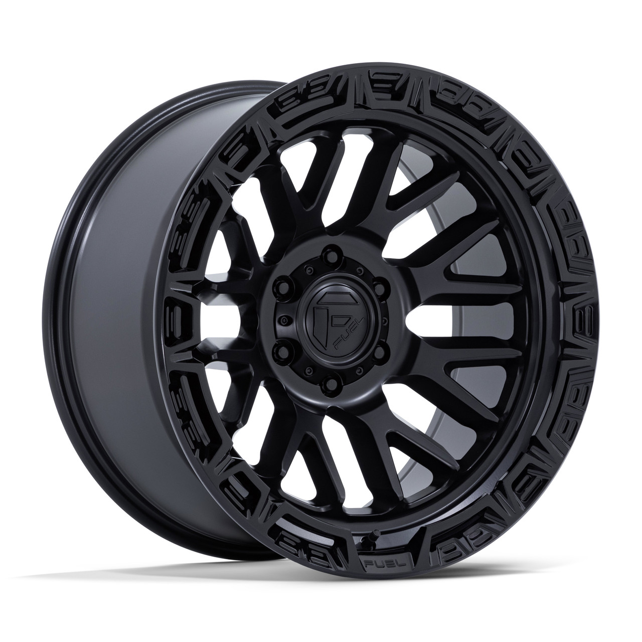 Set 4 17" Fuel FC890 Rail Matte Black Gloss Black Lip 17x9 Wheels 5x5 -12mm Rims