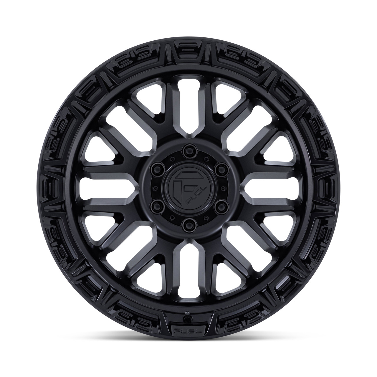 Set 4 17" Fuel FC890 Rail Matte Black Gloss Black Lip 17x9 Wheels 5x5 -12mm Rims