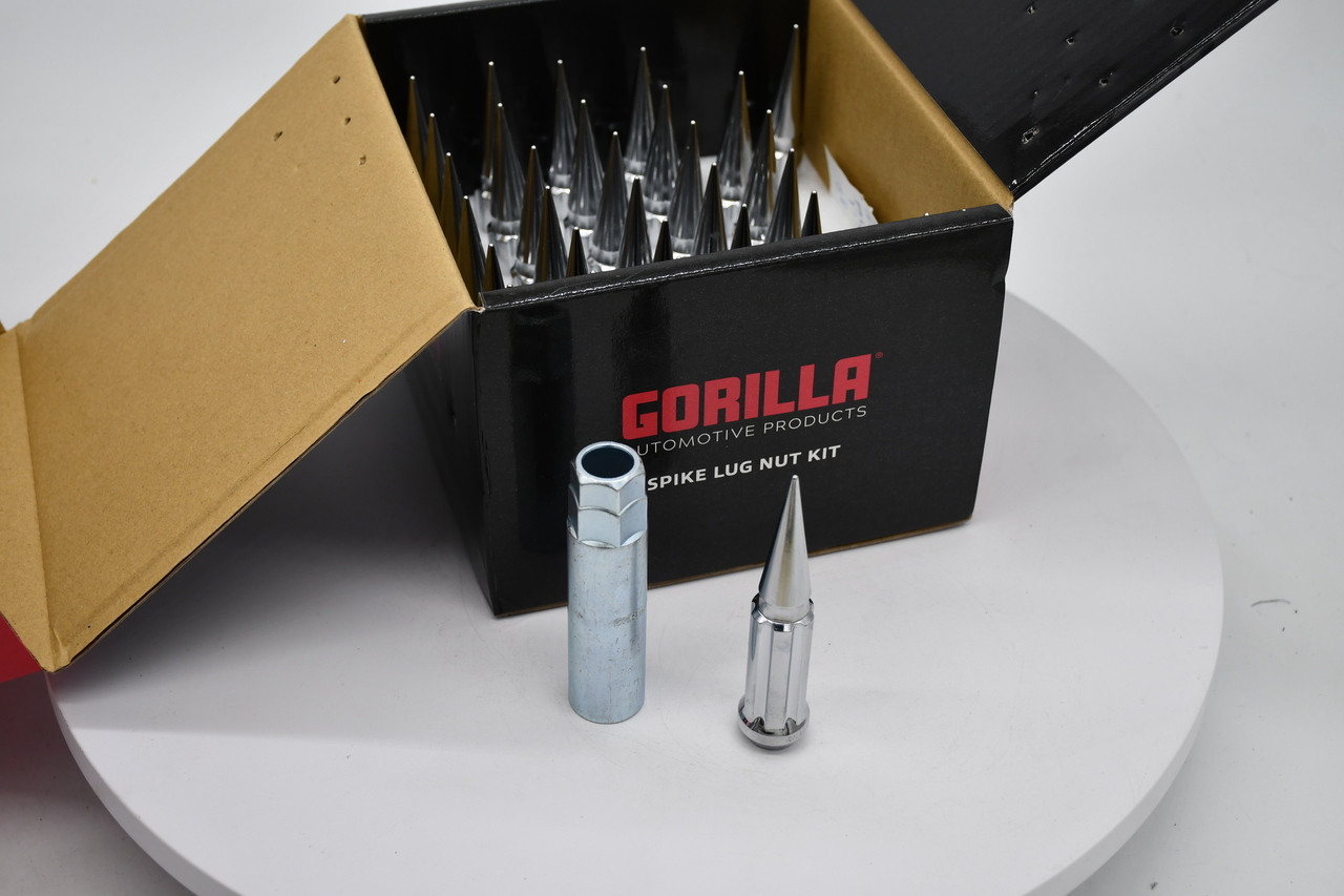 Gorilla Spike Lug Nut Kit M14-1.50 Chrome 32 Lugs and One 1378SPK-KEY