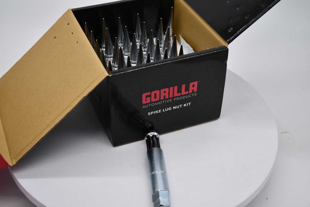 Gorilla Spike Lug Nut Kit M14-1.50 Chrome 32 Lugs and One 1378SPK-KEY