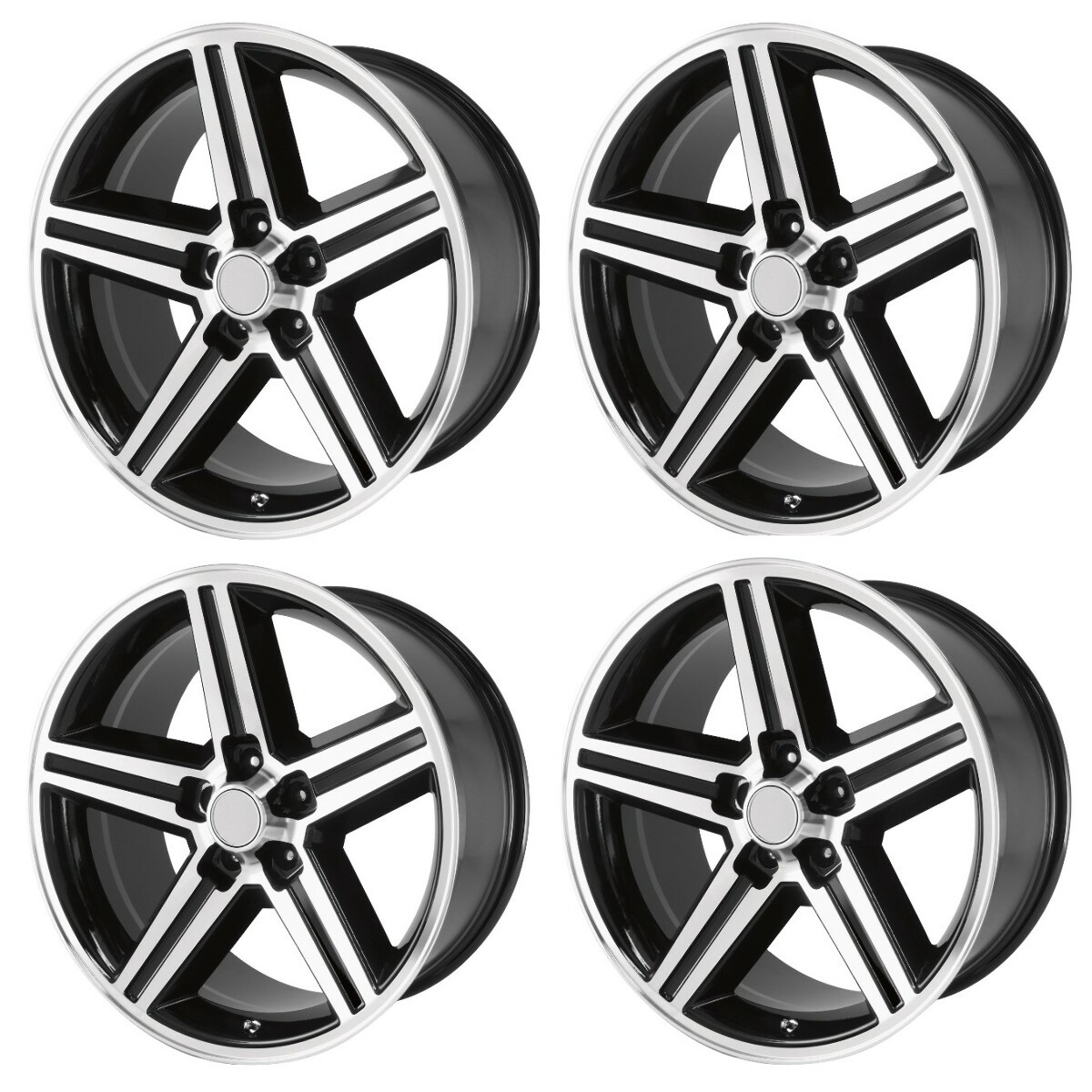 Set 4 Performance Replicas PR148 16x8 5x4.75 Gloss Black Machined Wheels 16" 0mm