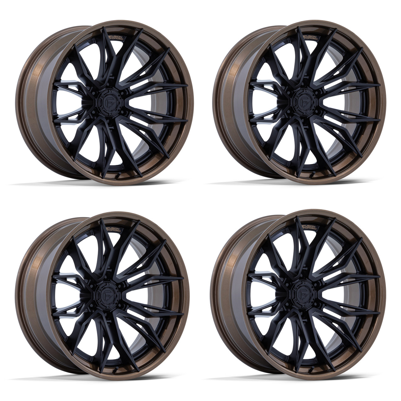 Set 4 22" Fuel FC404 Mutiny Matte Black Gloss Bronze Lip 22x9.5 6x5.5 20mm Rims