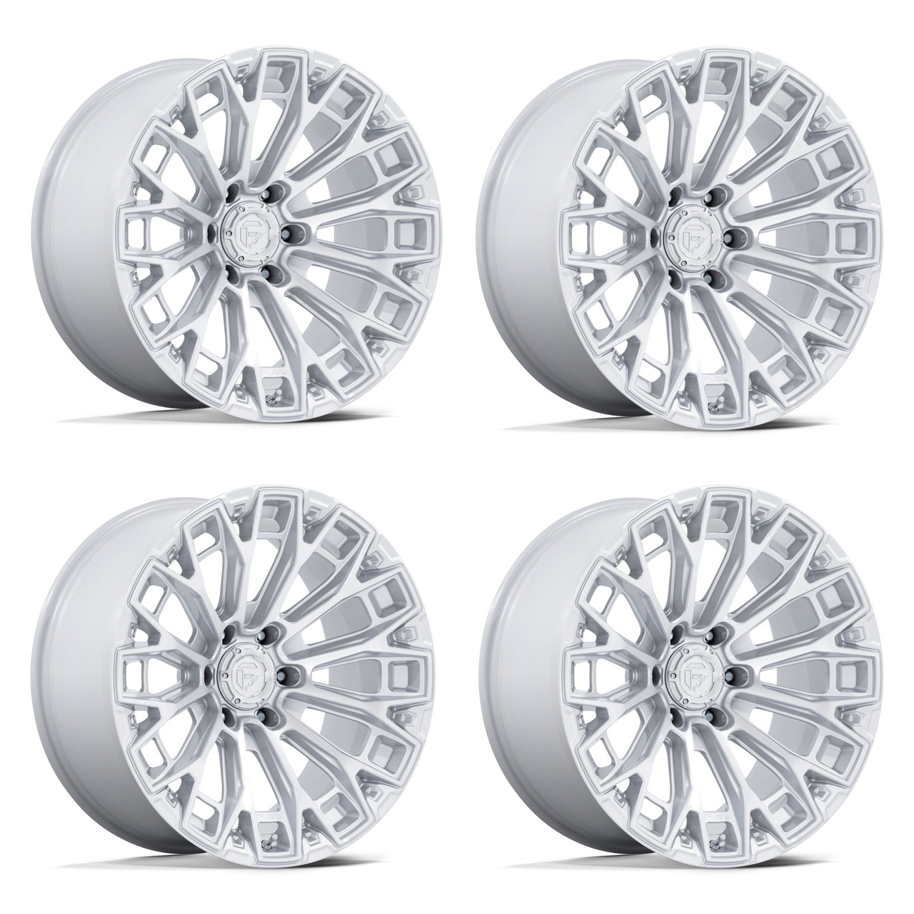 Set 4 20" Fuel FC882 Trax Gloss Silver Machined Face 20x9 Wheels 6x135 20mm Rims