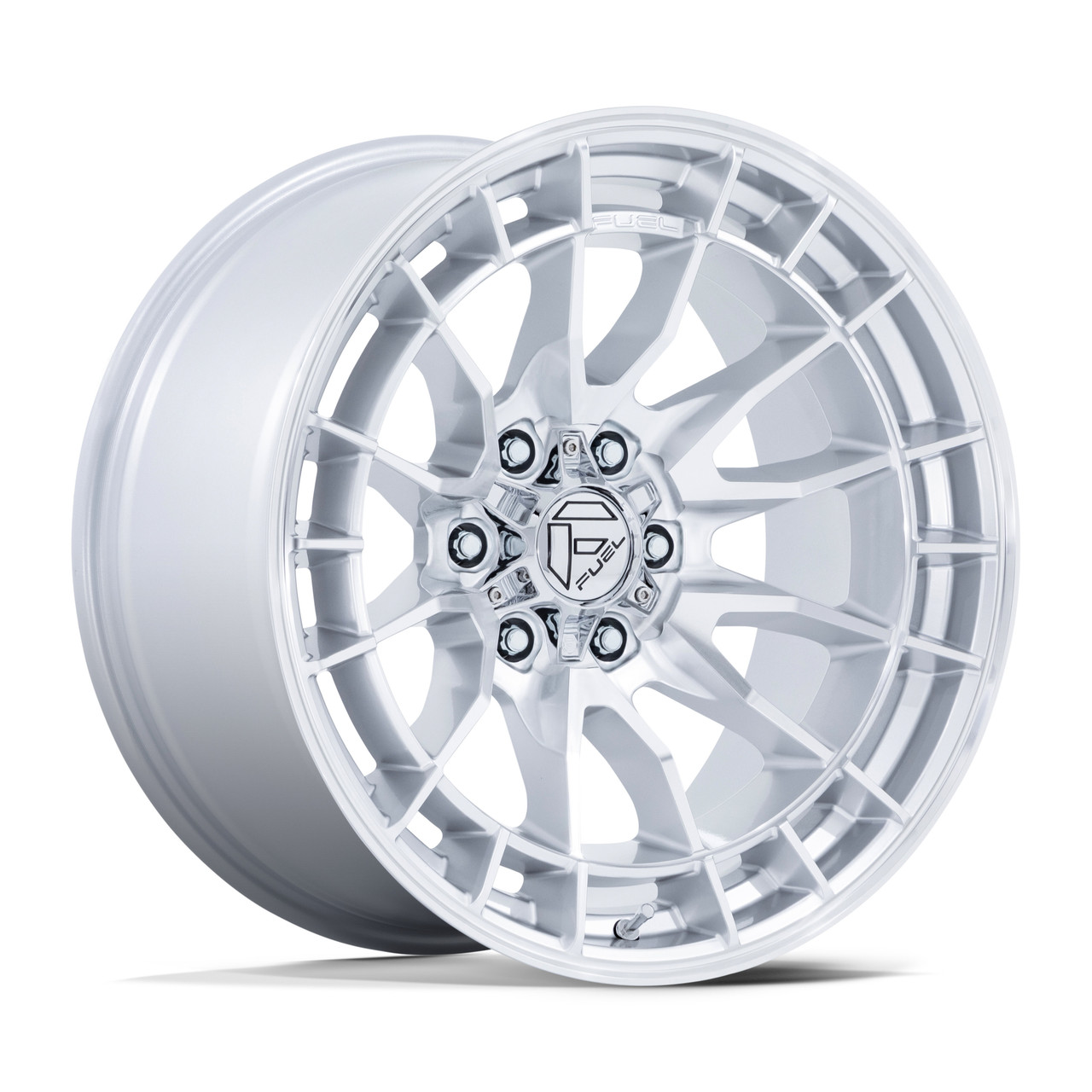 17" Fuel FC888 Revolt Hyper Silver Machined Face 17x9 Wheel 6x5.5 1mm Truck Rim