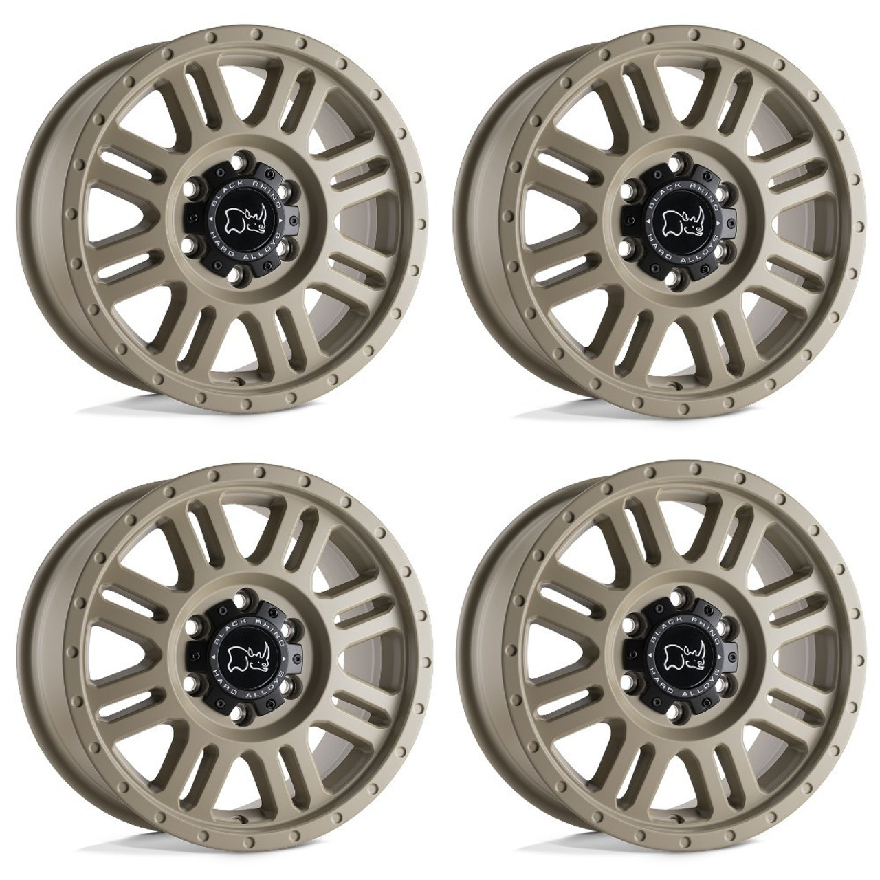 Set 4 Black Rhino Yellowstone 16x8 6x130 Desert Sand 16" 38mm Sprinter Wheels