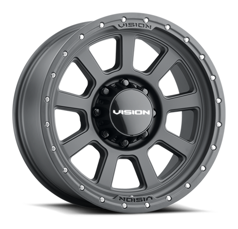 17" Vision 350 Ojos   Satin Black 17x9 Wheel 8x6.5 (8x165.1) 12mm Rim