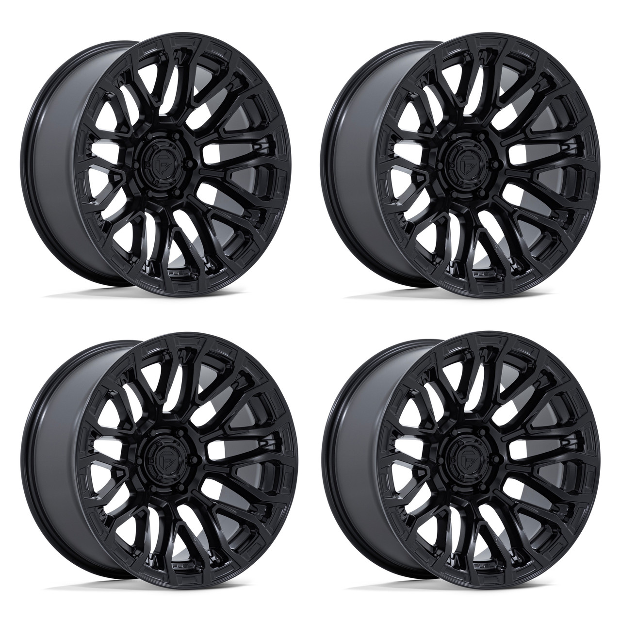 Set 4 20" Fuel FC899 Chisel Blackout 20x9 Wheels 6x5.5 20mm Truck SUV Rims