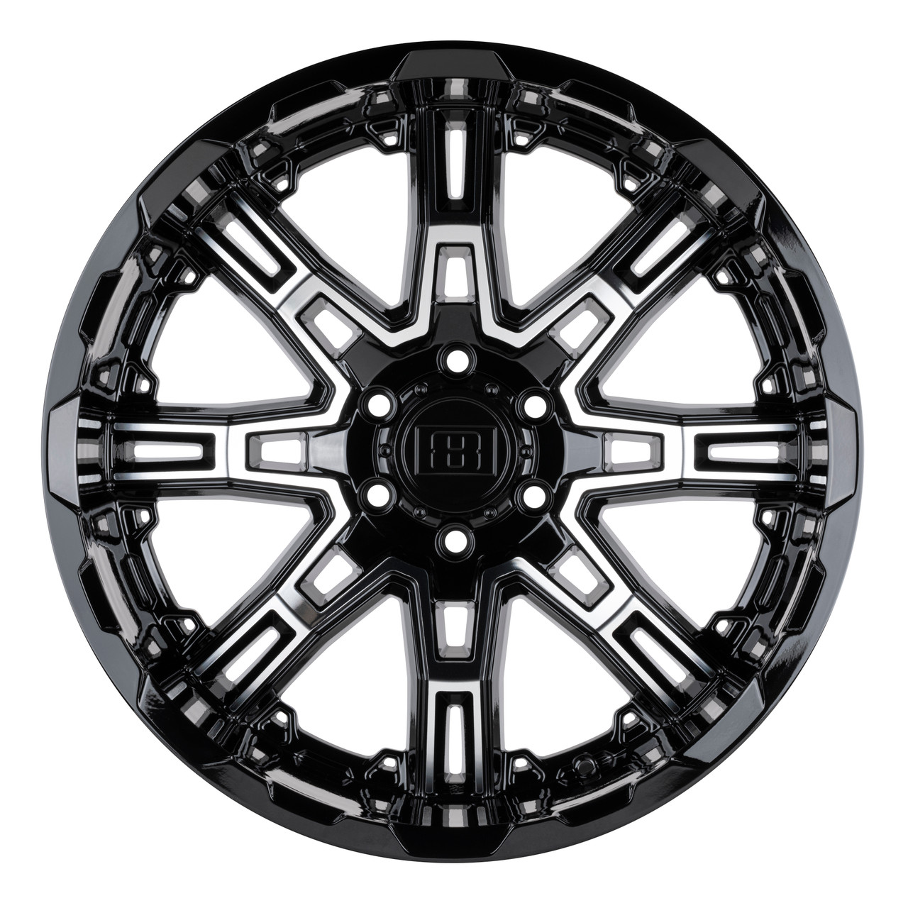 Set 4 Level 8 Slingshot 16x8.5 6x135 Black W/ Machined Face Wheels 16" 10mm
