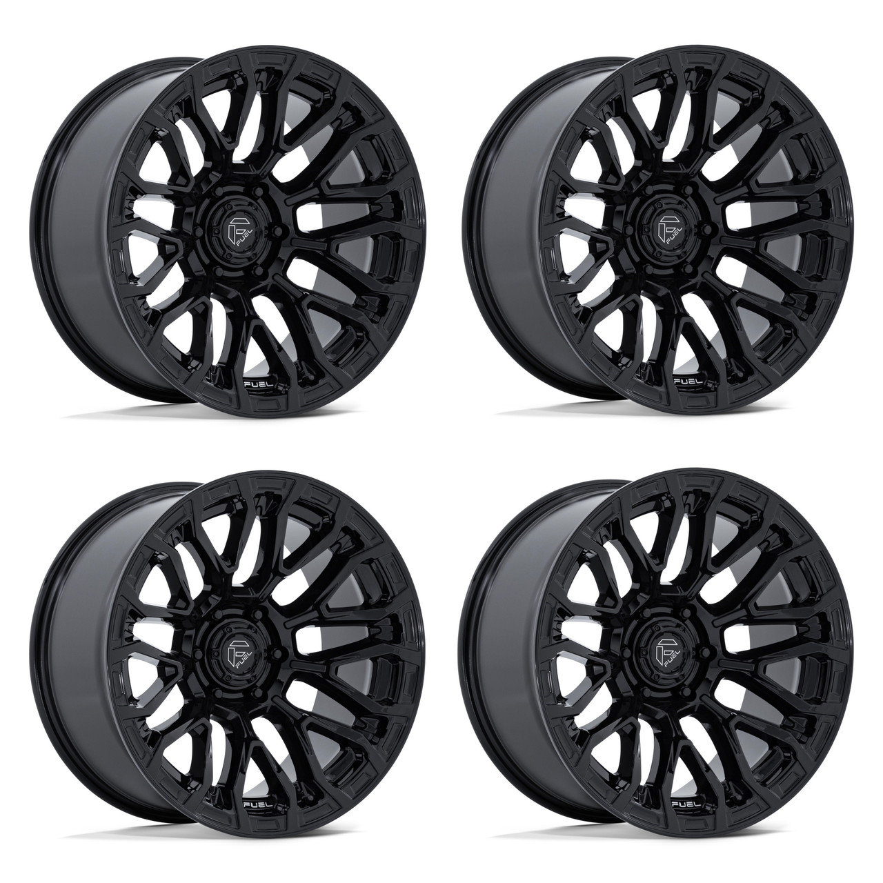 Set 4 20" Fuel FC899 Chisel Gloss Black 20x9 Wheels 6x5.5 1mm Offroad Truck Rims