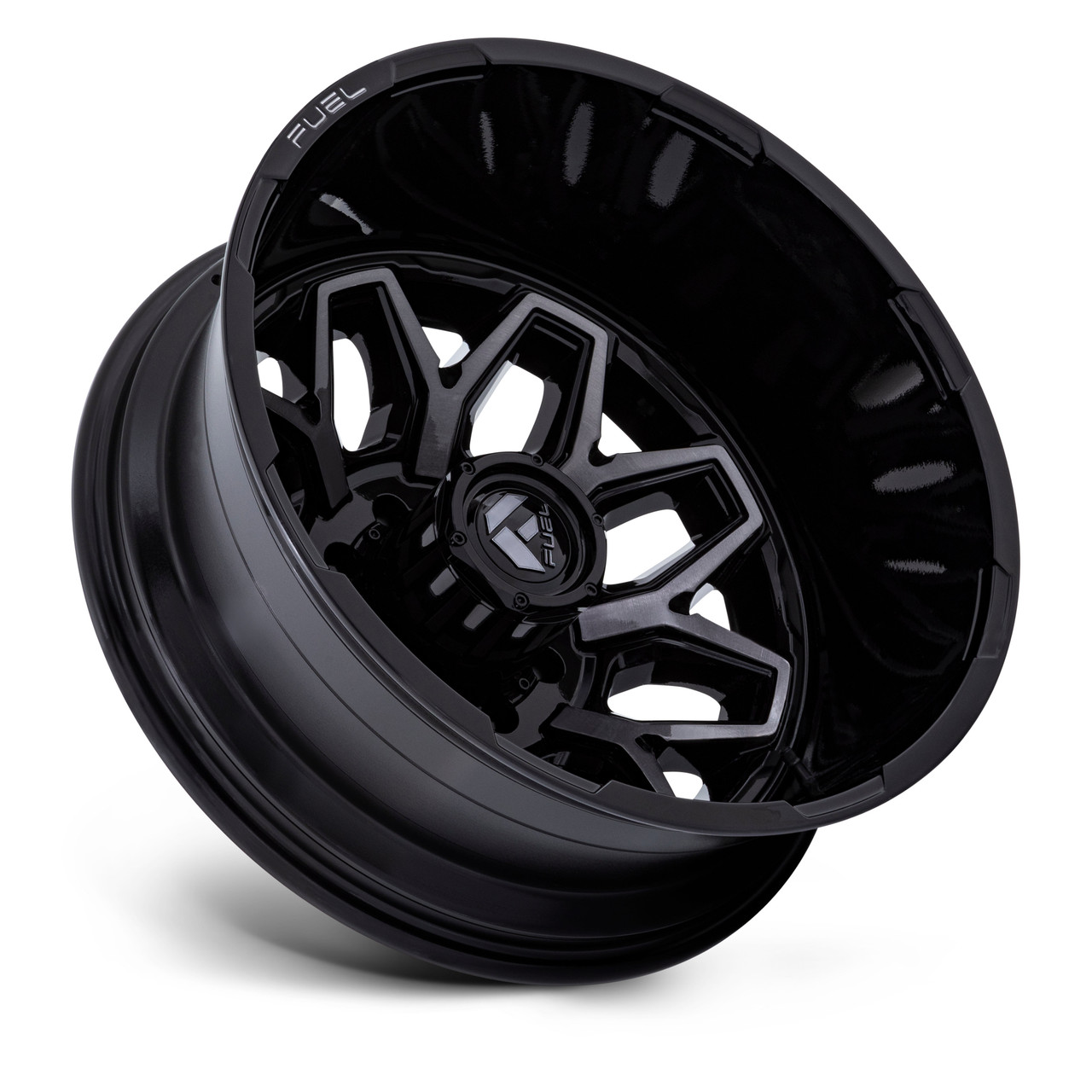 20" Fuel D875 Flux Dually Gloss Black Brush FC Gray DDT 20x8.25 8x170 104mm Rim