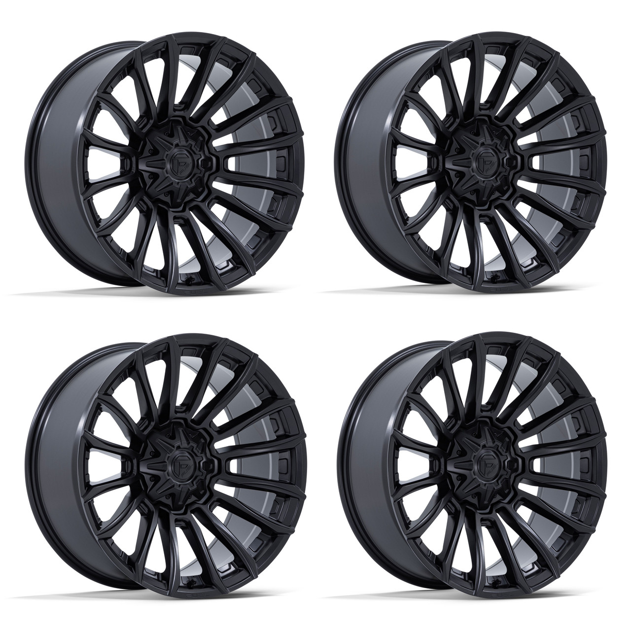 Set 4 22" Fuel FC889 Blade Matte Black 22x9 Wheels 6x135 6x5.5 1mm Truck Rims
