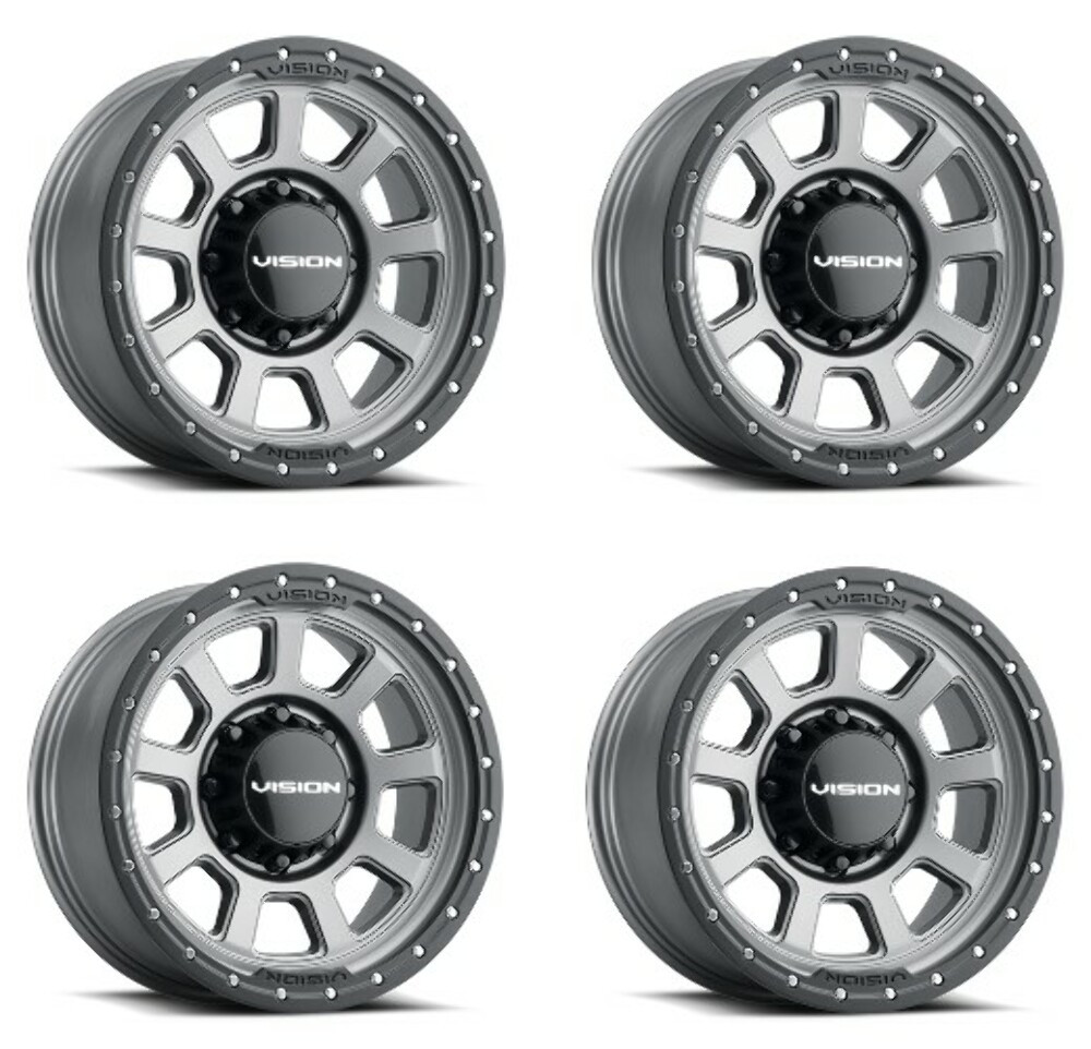 Set 4 18" Vision 350 Ojos   Satin Grey 18x9 Wheels 8x170 -12mm Rims