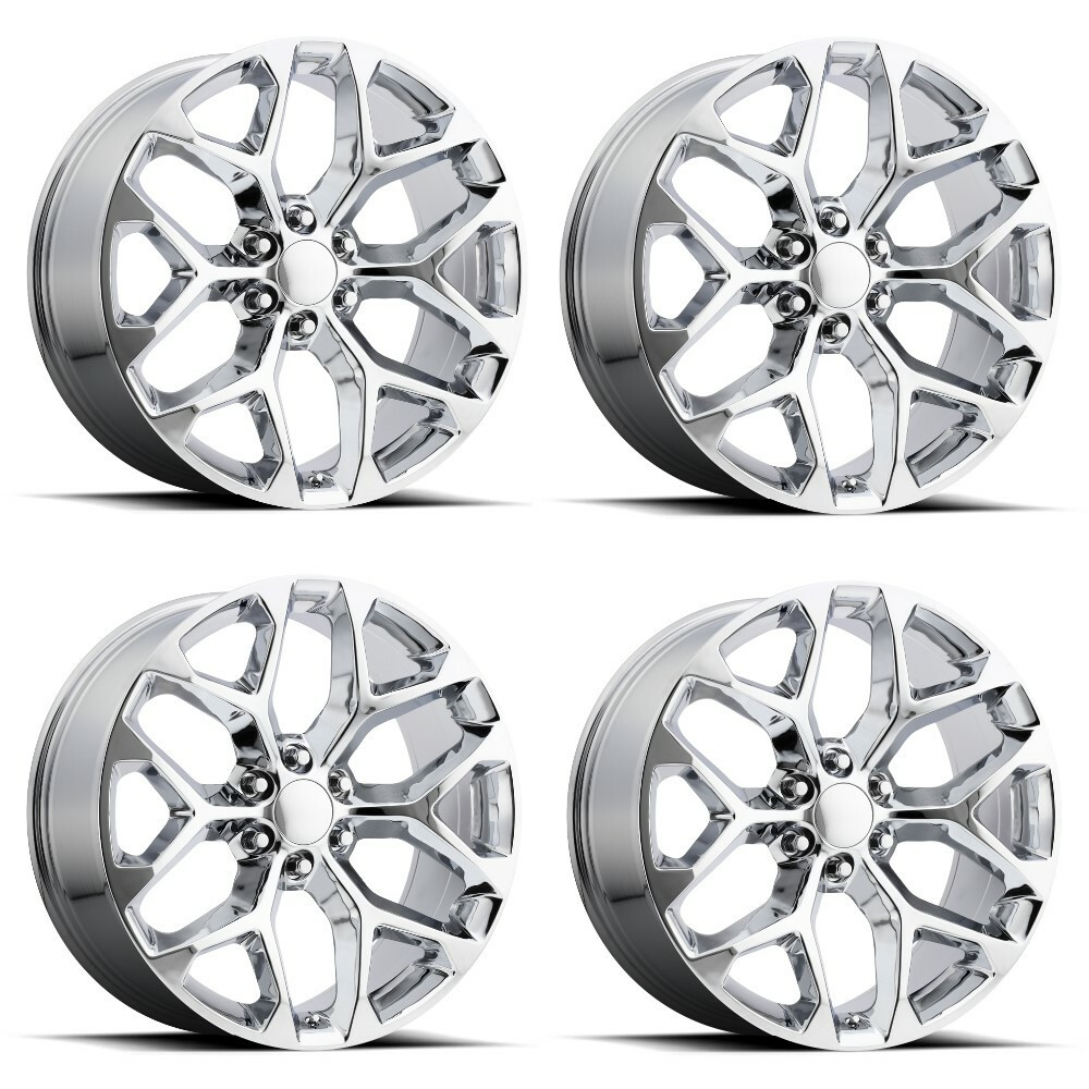 Set 4 Performance Replicas PR176 24x10 6x5.5 Chrome Wheels 24" 24mm Rims