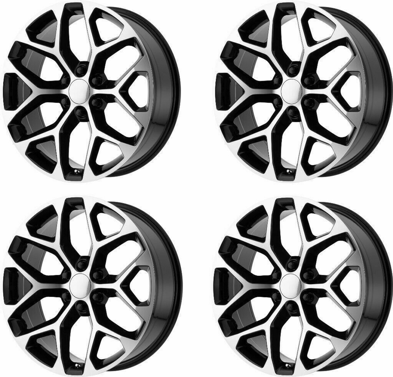 Set 4 Performance Replicas PR176 26x10 6x5.5 Black Machined Wheels 26" 24mm