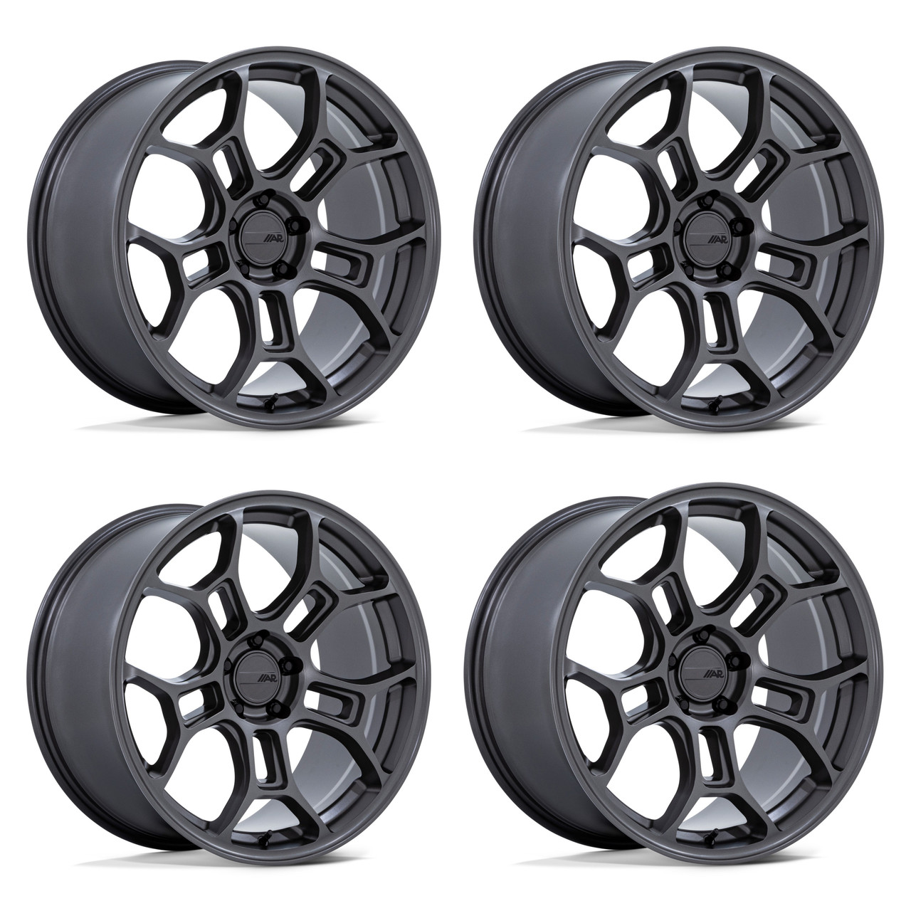 Set 4 19" American Racing AR952 GT Street Matte Gunmetal 19x11 5x4.5 50mm Wheels