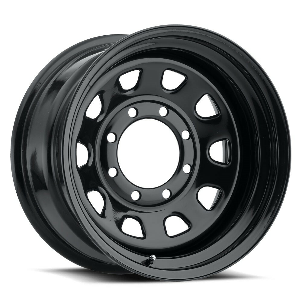15" Vision 84 Steel D Window Gloss Black 15x8 Wheel 5x4.5 (5x114.3) -29mm Rim