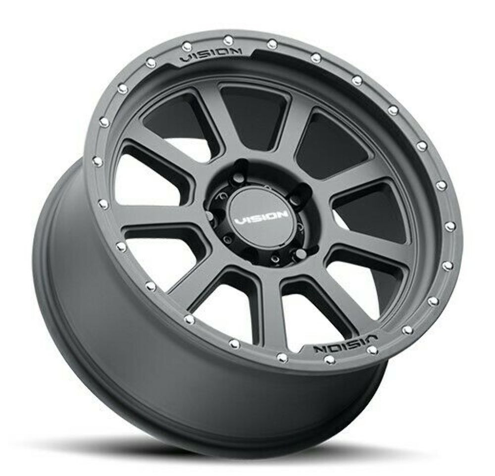 Set 4 18" Vision Off-Road 350 Ojos Satin Black Wheels 18x9 6x5.5 Truck Rims 12mm