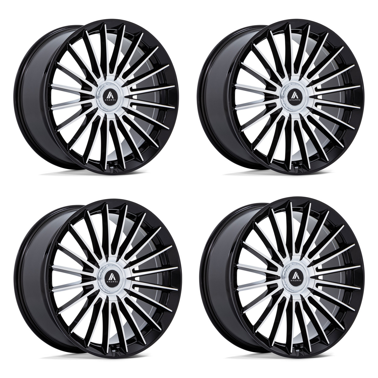 Set 4 20" Asanti Black AB048 Viceroy Black Machined 20x10.5 5x112 5x120 38mm